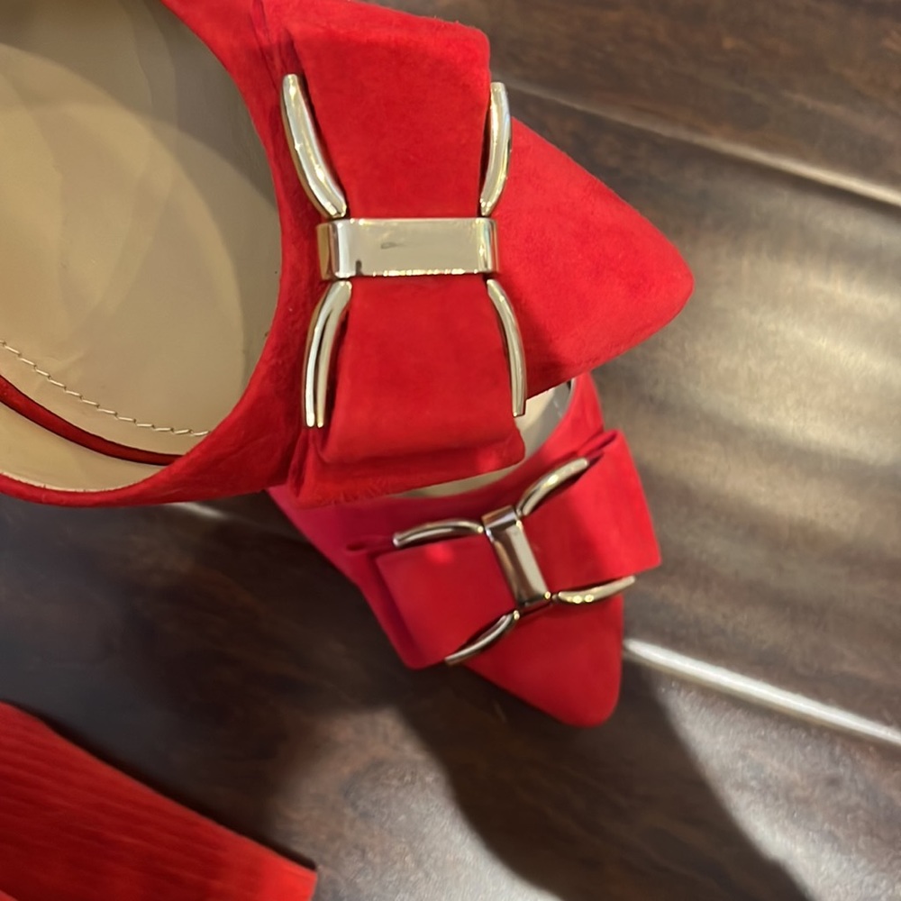Bcbgeneration Red Suede Bow Pumps - 9 - image 5
